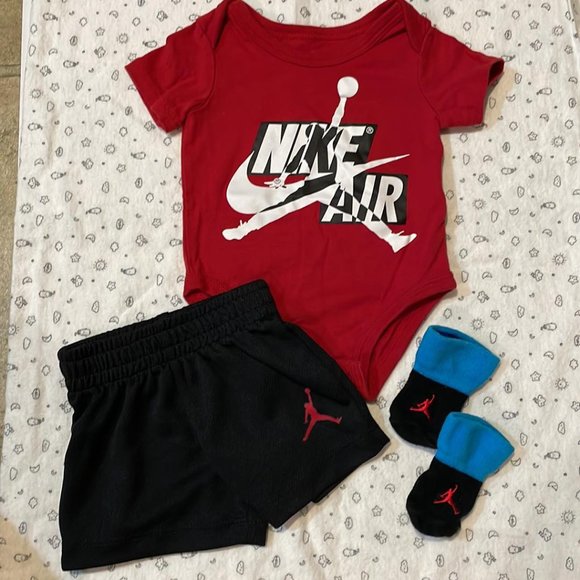 Nike Jordan Other - Baby Boy Nike Jordan 3 Months Baby Outfit Onesie Shorts and Socks